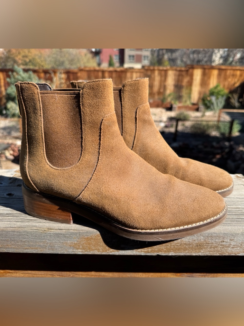 Cole Haan Tan Ankle Boots with Zip Heel | Size 9